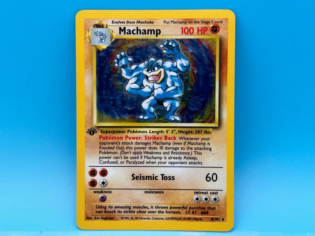 1999 Pokemon Base Set 1st Edition Machamp Foil #8/102 (1 of 2)