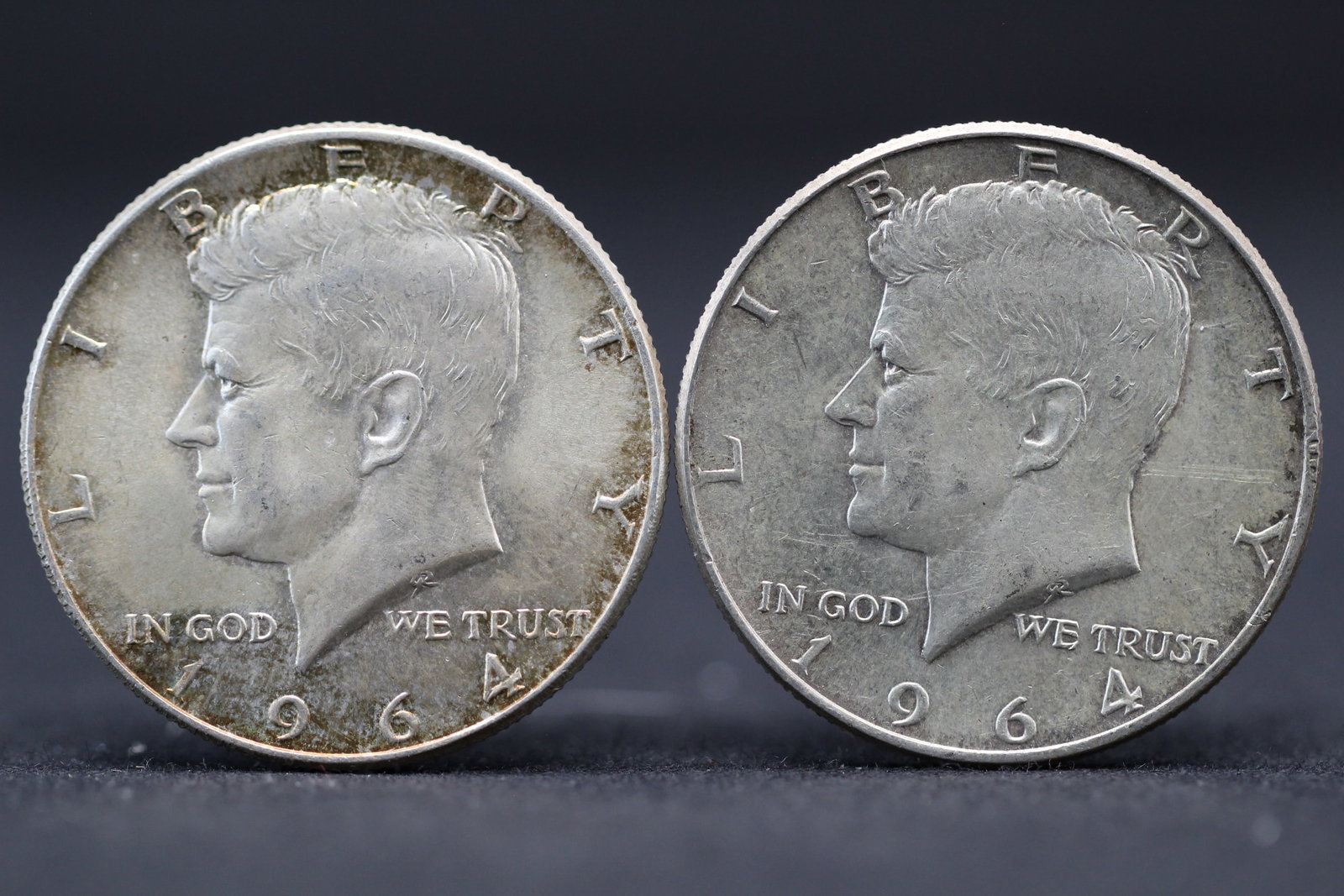 Lot of (2) 1964 90% Silver Kennedy Halves: Lot of (2) 1964 90% Silver Kennedy Halves