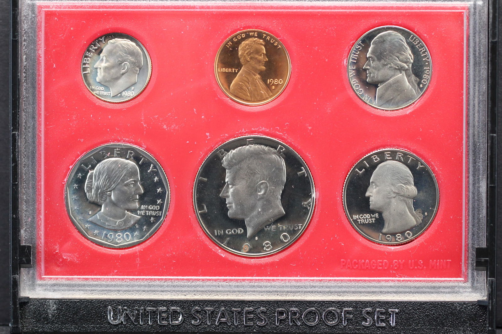 1980-S U. S. Mint Proof Set with Susan B. Anthony Dollar (1 of 3)