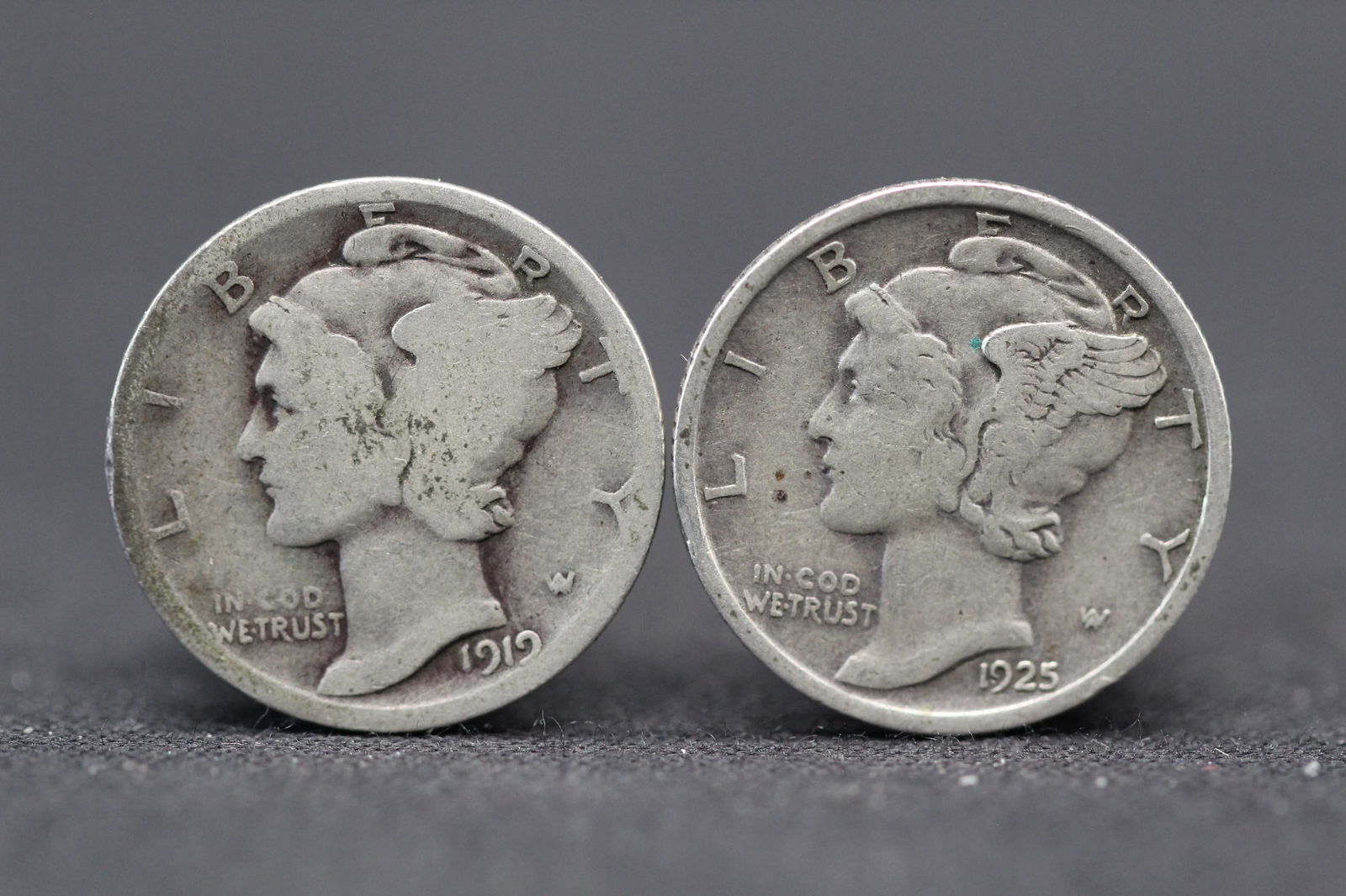 1919-D & 1925-D Mercury Dimes, Better Dates (1 of 2)