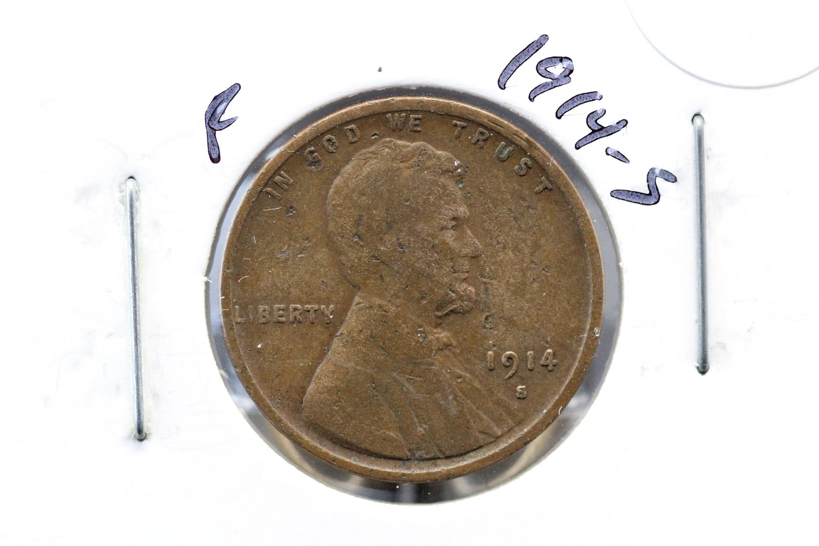 1914-S Wheat Penny - Semi Key Date! - Full Wheat Ears! (1 of 3)