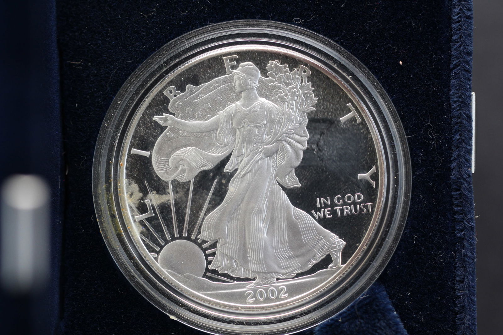2002-W GEM Proof Silver American Eagle in original holder. No box. (1 of 3)