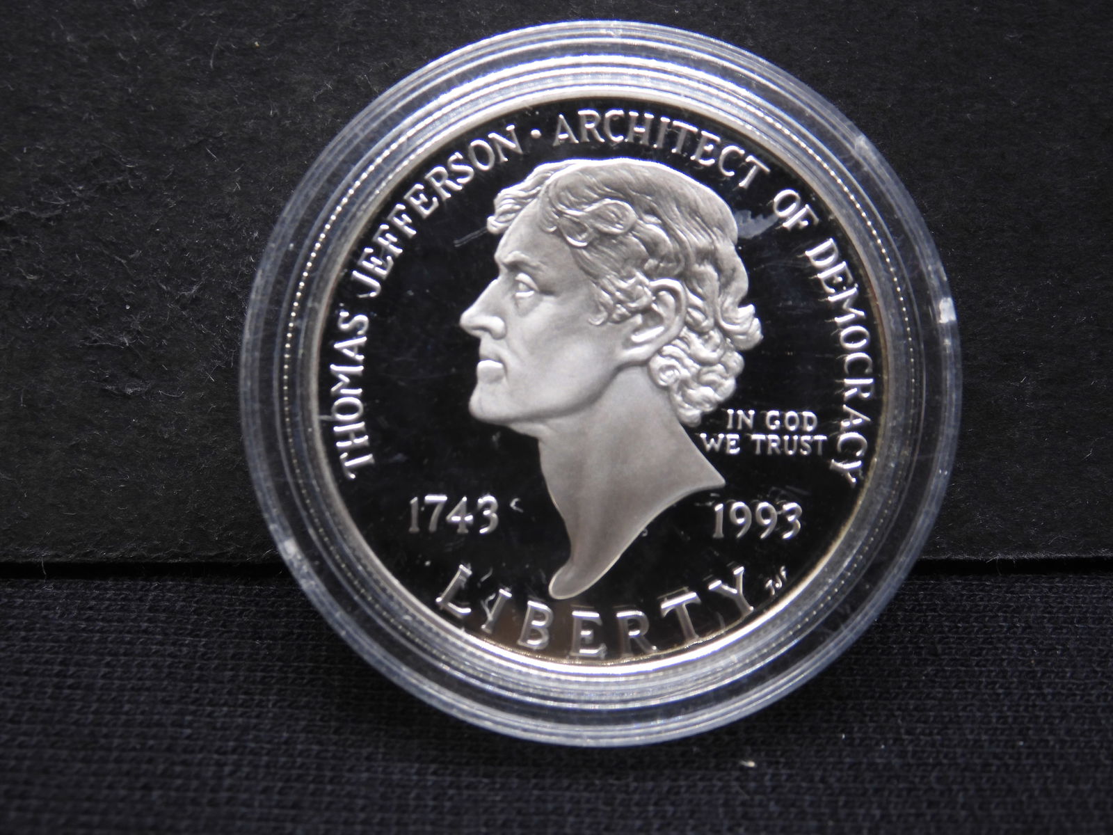 1993-S Proof 90% Silver Thomas Jefferson Commemorative Dollar (1 of 2)