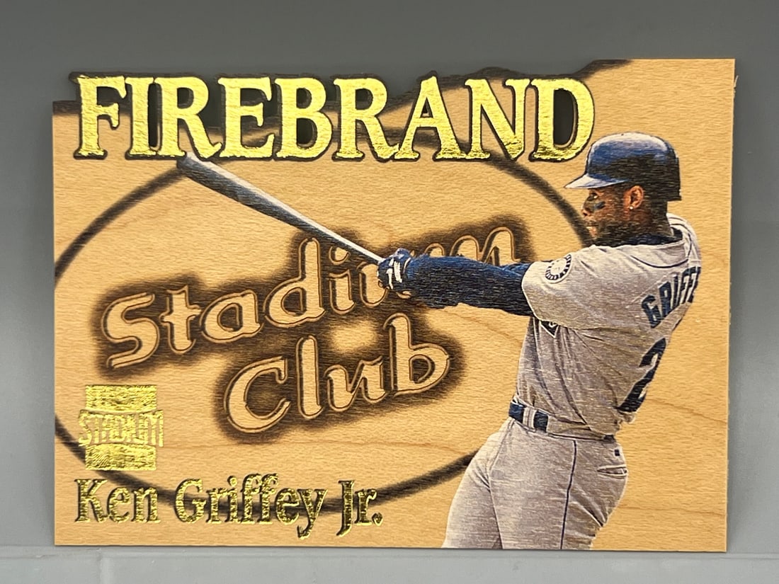 1997 Stadium Club Ken Griffey Jr. Firebrand Diecut #FB5 - Wood card stock: 1997 Stadium Club Ken Griffey Jr. Firebrand Diecut #FB5 - Wood card stock