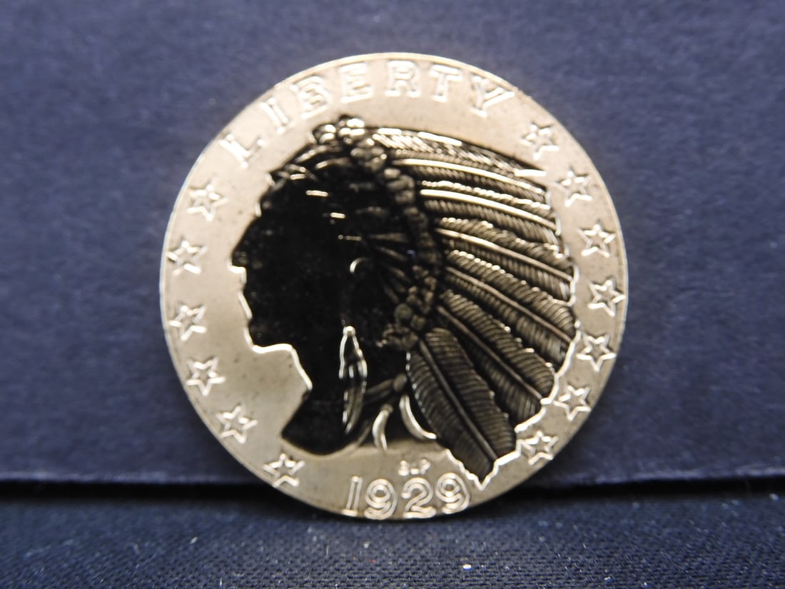 1929 24K Gold Layered Indian Head $5 Coin Copy (1 of 2)