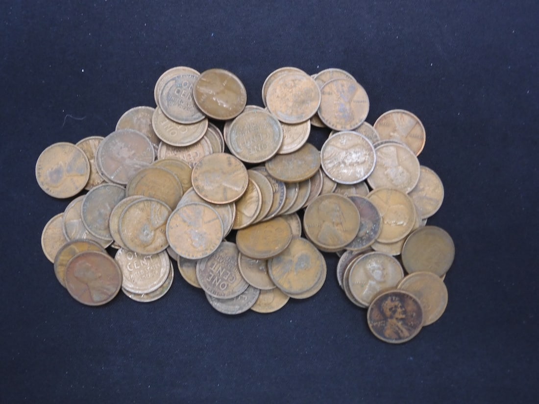Bag of 84 Assorted Lincoln Wheat Cents 1909-1929 All P+D+S's (1 of 3)