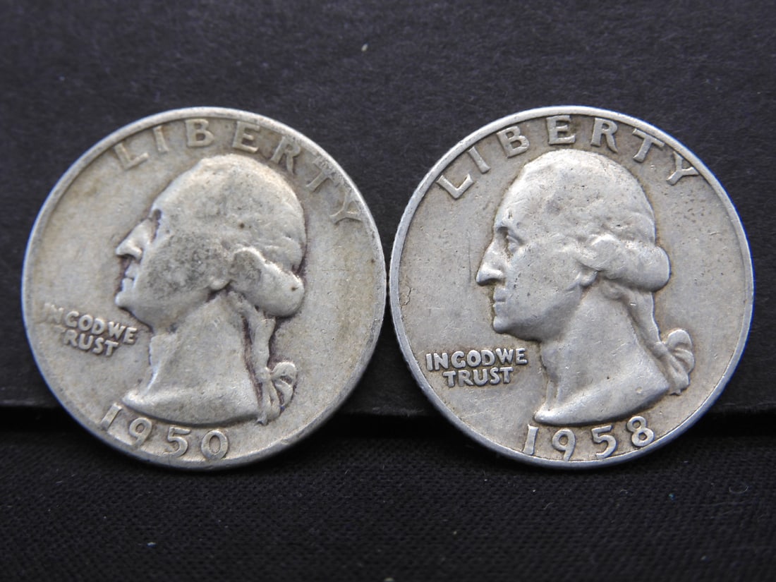 1950-D + 1958-D Washington Quarters (1 of 2)