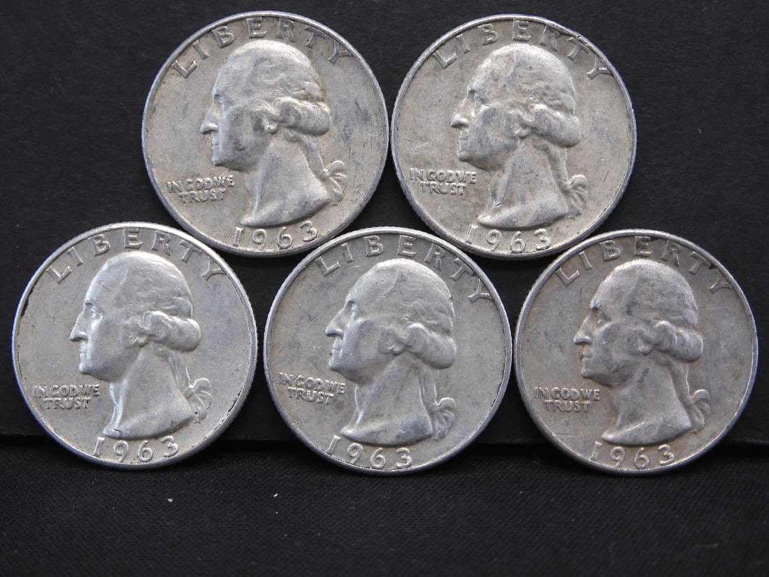 5 1963-P Washington Quarters (1 of 2)