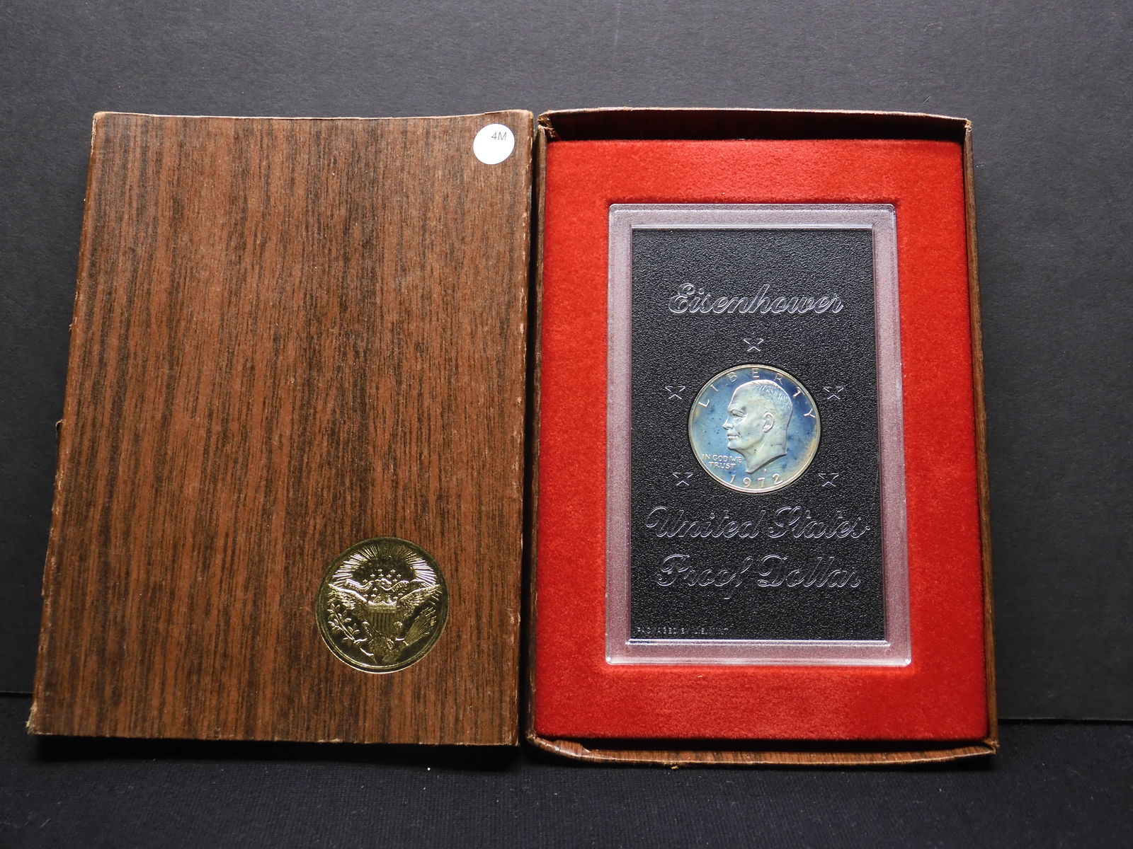 1972-S Eisenhower Proof Silver Dollar In Original Government "Brown Box" Packaging. (1 of 5)