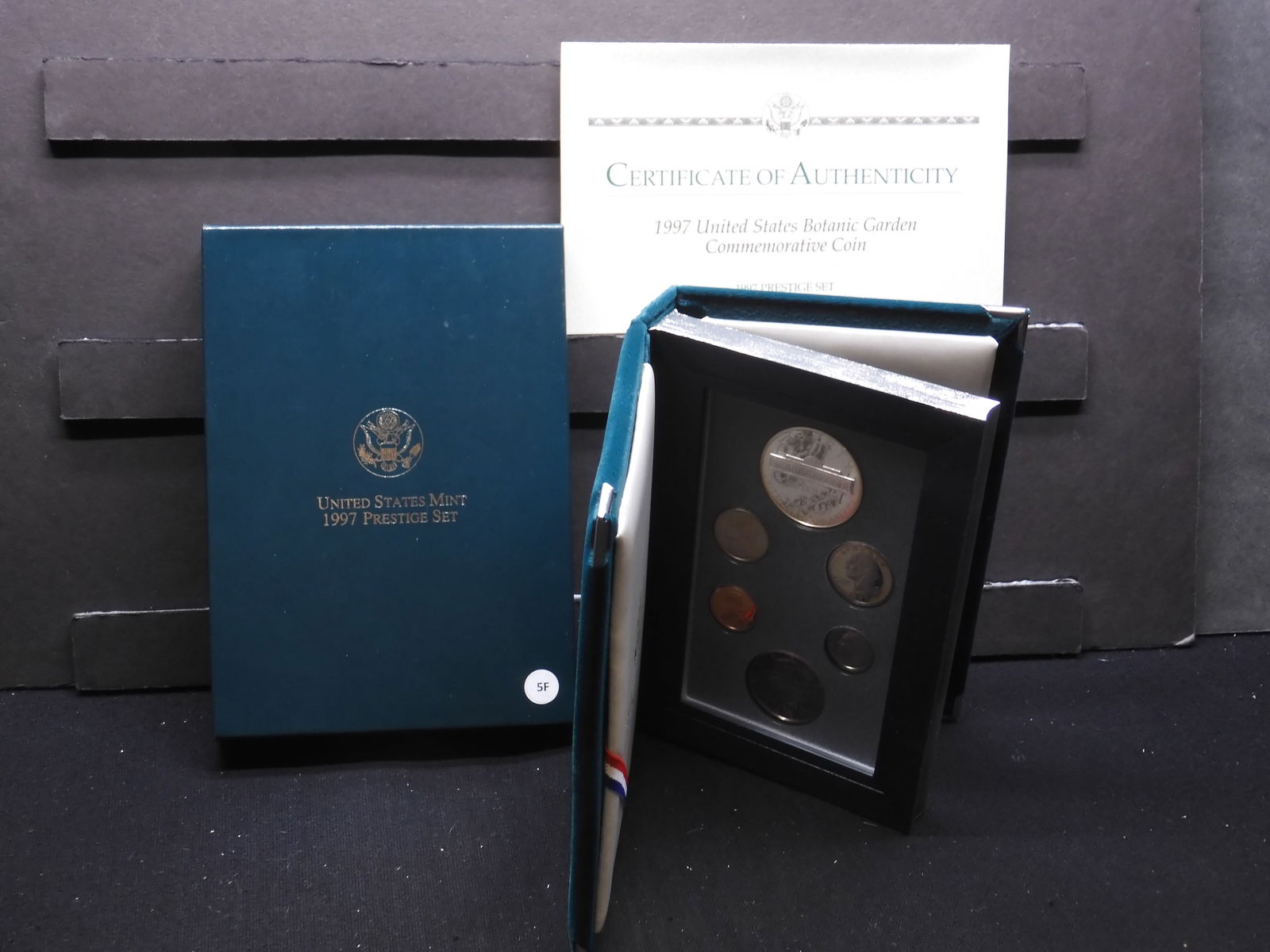 1997-S Prestige Proof Set - includes Botanic Garden Commemorative - 90% Silver Dollar OGP (1 of 4)