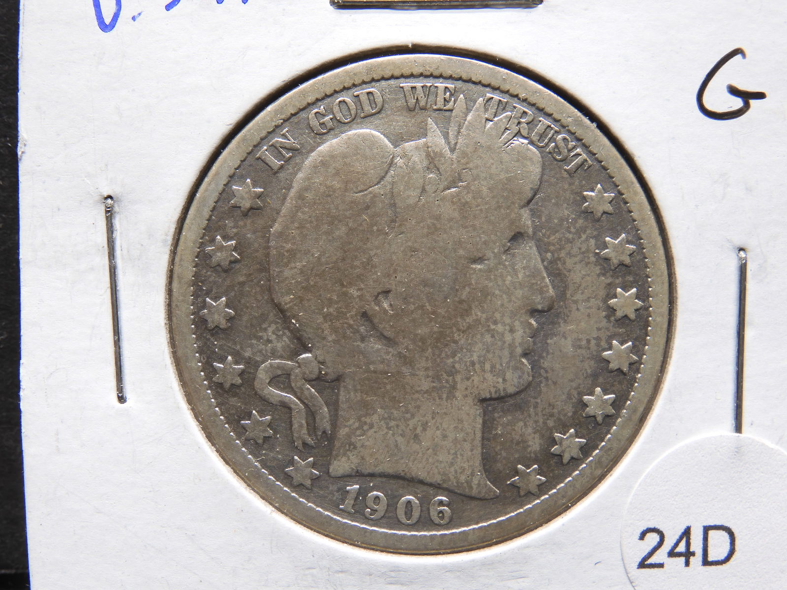 1906-O Silver Barber Half Dollar - Nice Starter! (1 of 3)
