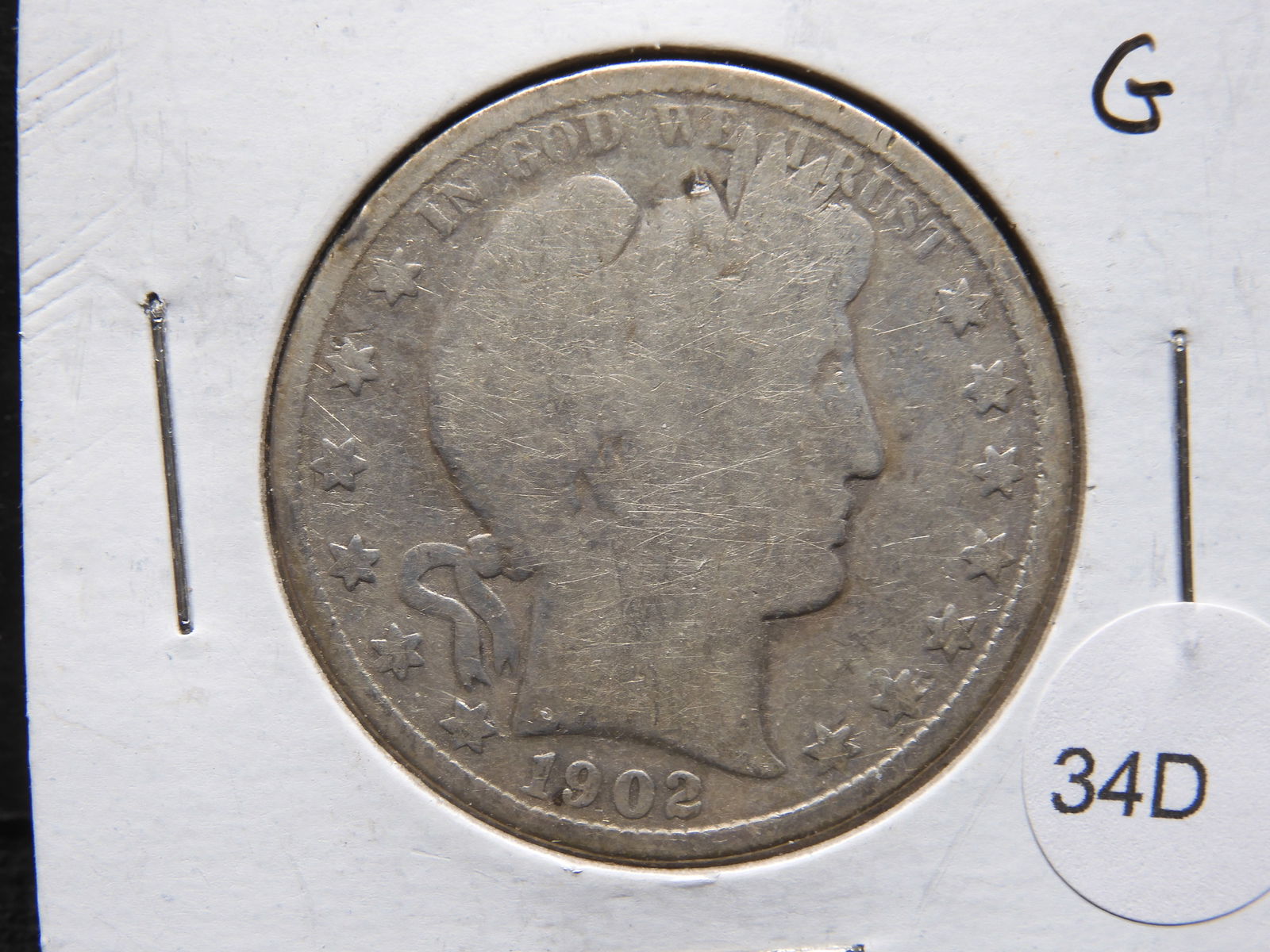 1902 Silver Barber Half Dollar - Nice Starter! (1 of 3)
