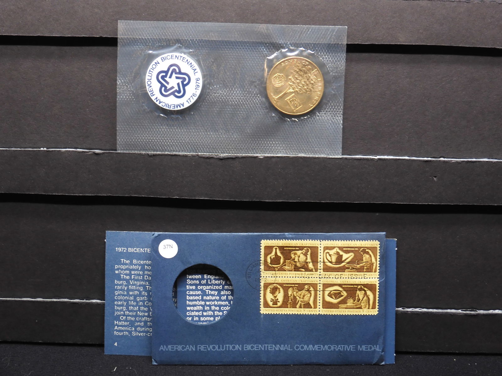1972 U.S. Mint First Day Cover & Bicentennial Medal With OGP & COA's.  Postmarked July 4, 1972. (1 of 5)