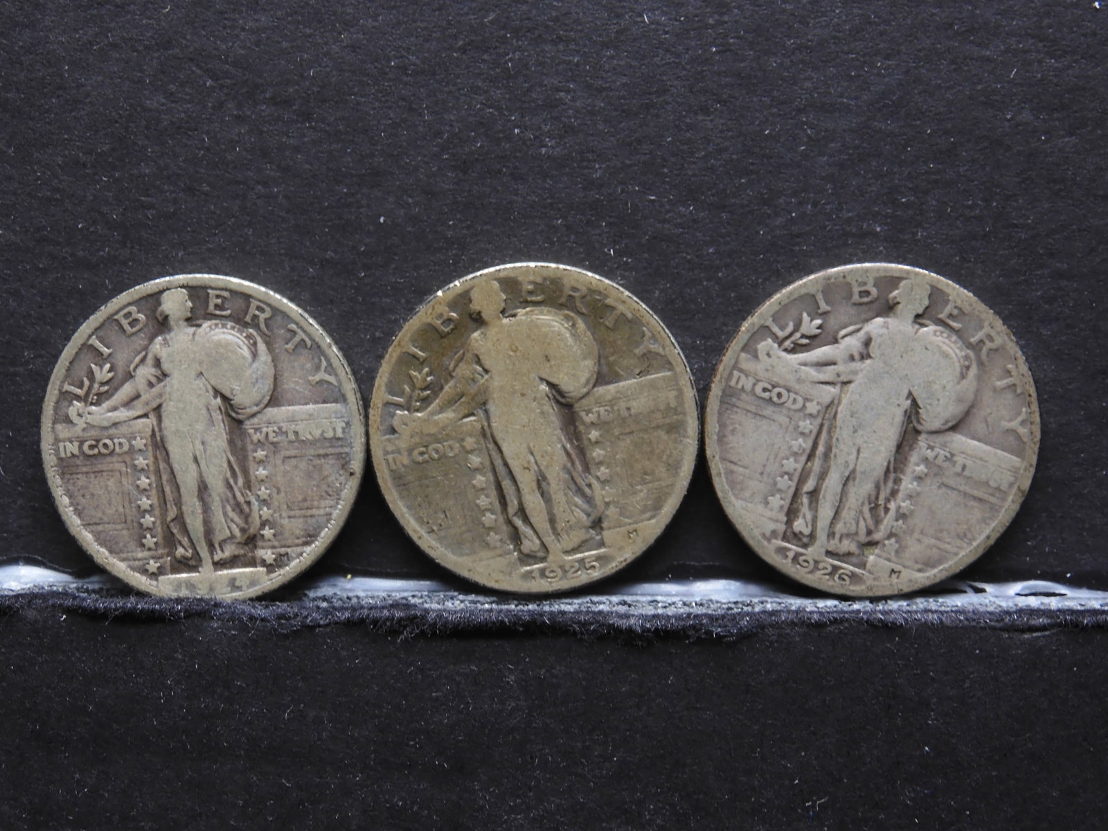 1924 1925 1926 Standing Liberty Quarters. 3 Coins.: 1924 1925 1926 Standing Liberty Quarters. 3 Coins.