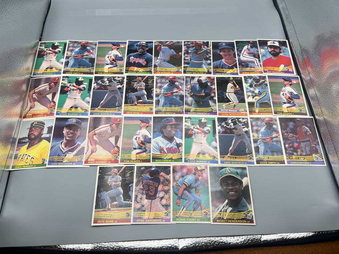 Lot of (30) 1984 Donruss Baseball Star Player Cards - Varying Conditions - Reggie Jackson, Rickey (1 of 5)