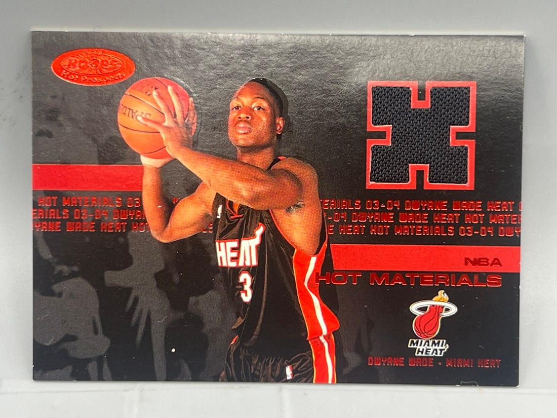 2003-04 Fleer Hot Prospects Dwyane Wade Hot Materials Red RC Jersey Card #35/50 (1 of 2)