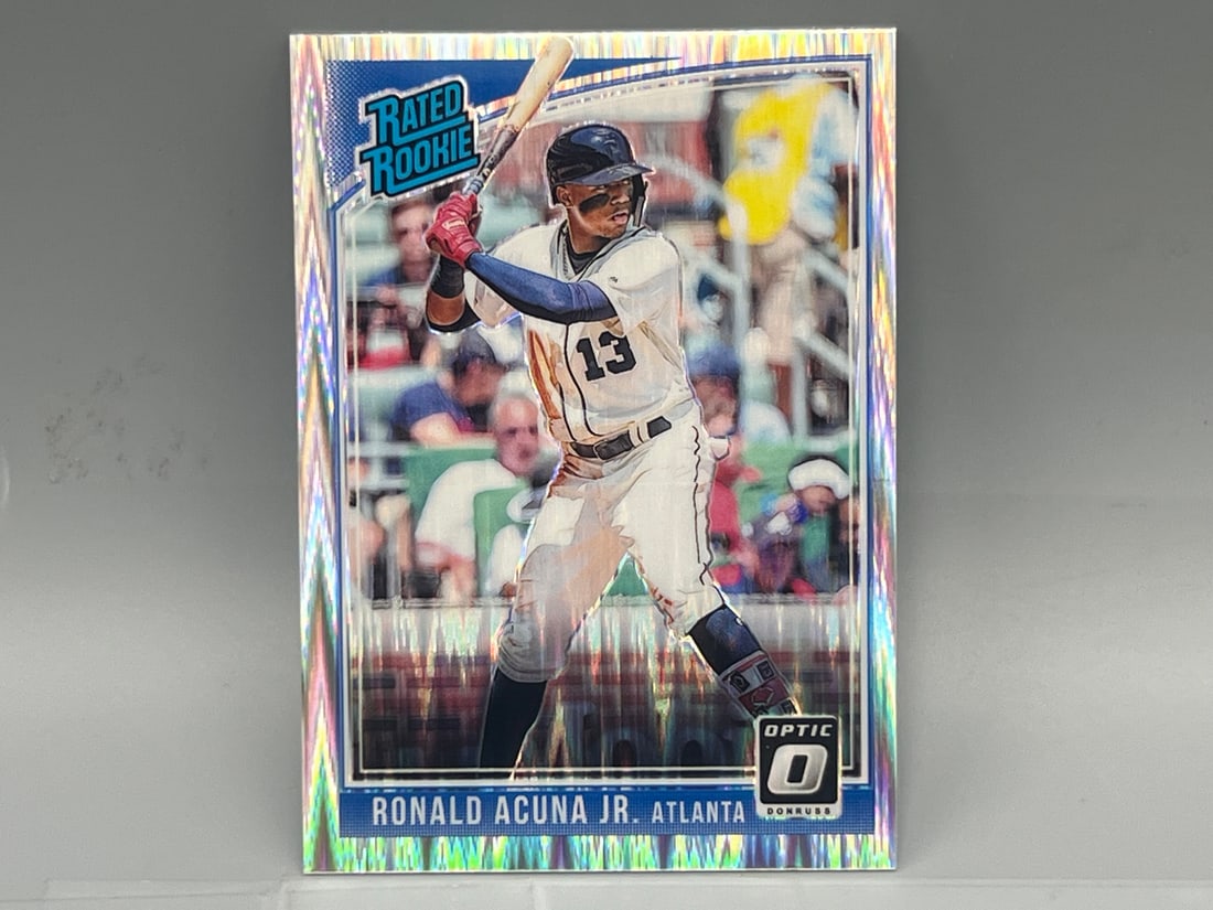 2018 Panini Donruss Optic Ronald Acuna Jr Shock Prizm Refractor RC #63 (1 of 2)