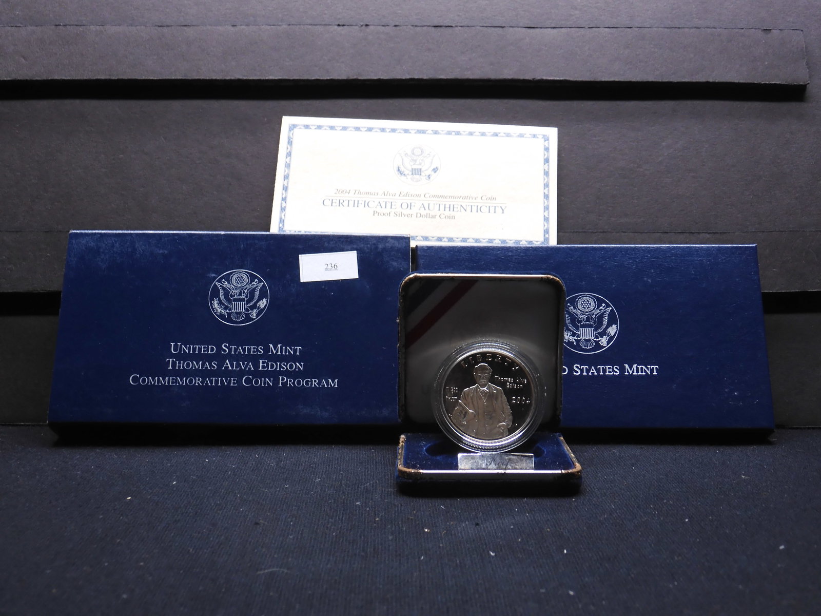 2004-P Thomas Alva Edison Proof Silver Dollar - OGP (1 of 4)