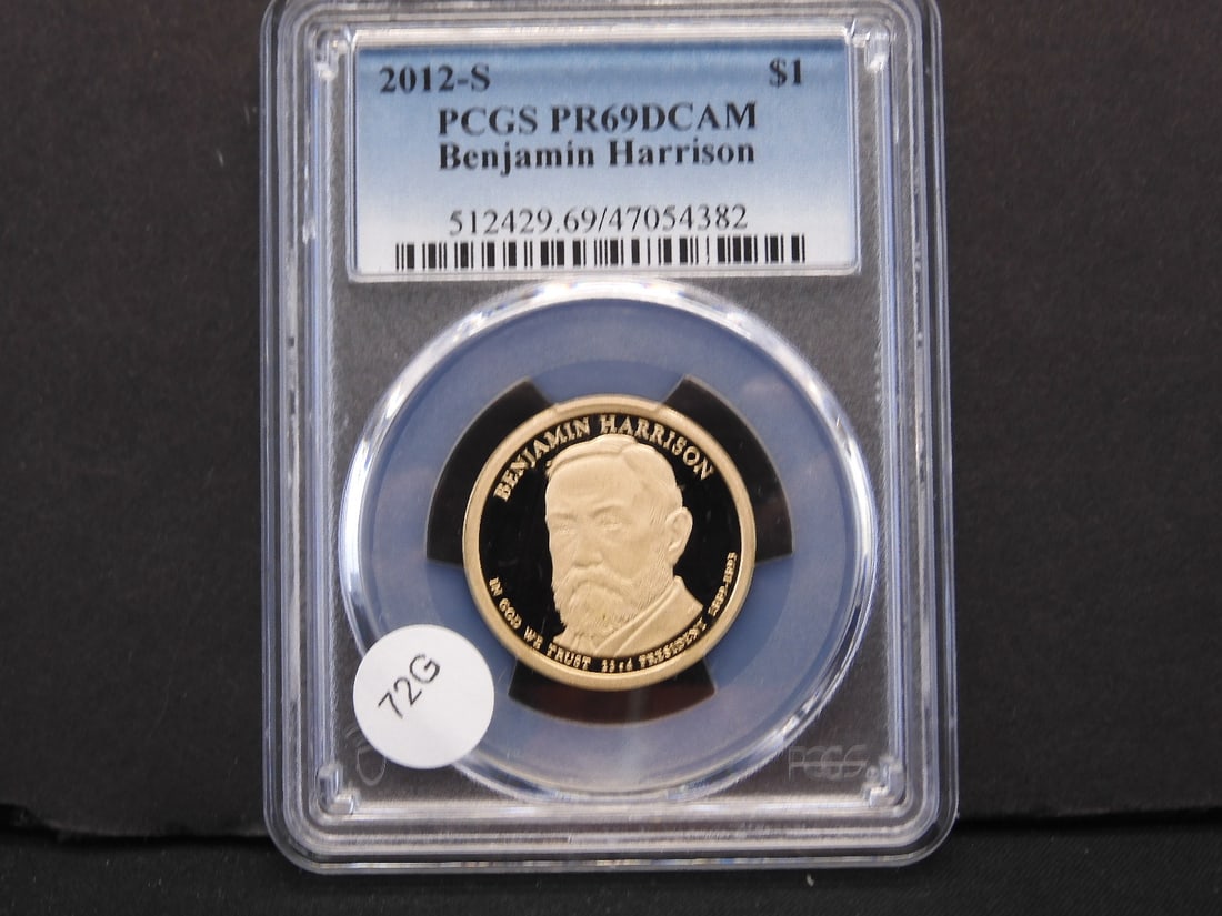 2012-S Benjamin Harrison Presidential $1. PCGS PR69DCAM (1 of 3)