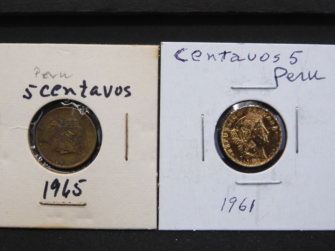 PERU: 1961 and 1965 - 5 Centavos (2 Coin Total) (1 of 2)