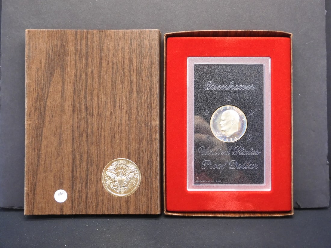 1974-S PROOF Silver Ike Dollar in Original GSA Box. RAINBOW TONING!!! (1 of 3)