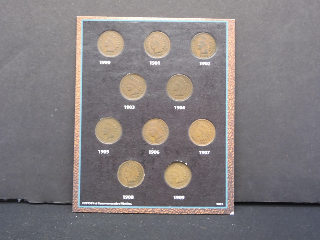 10 1900-1909 Indian Head Cent Set (1 of 5)