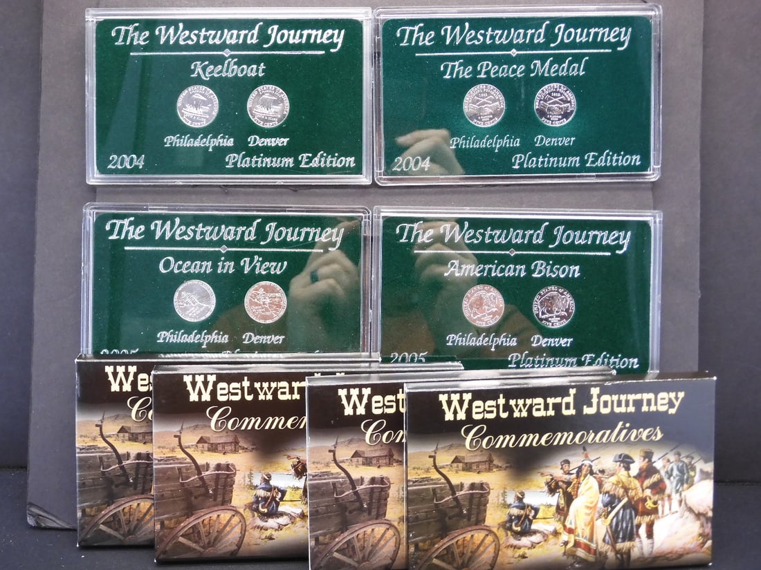 2004-P+D + 2005-P+D Platinum Edition Westward Journey Nickel Sets: 2004-P+D + 2005-P+D Platinum Edition Westward Journey Nickel Sets