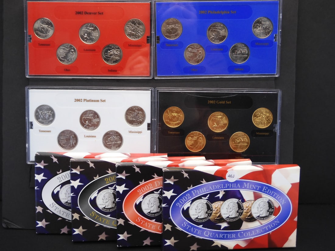 2002-P+D Platinum and Gold Edition State Quarter Sets (1 of 3)