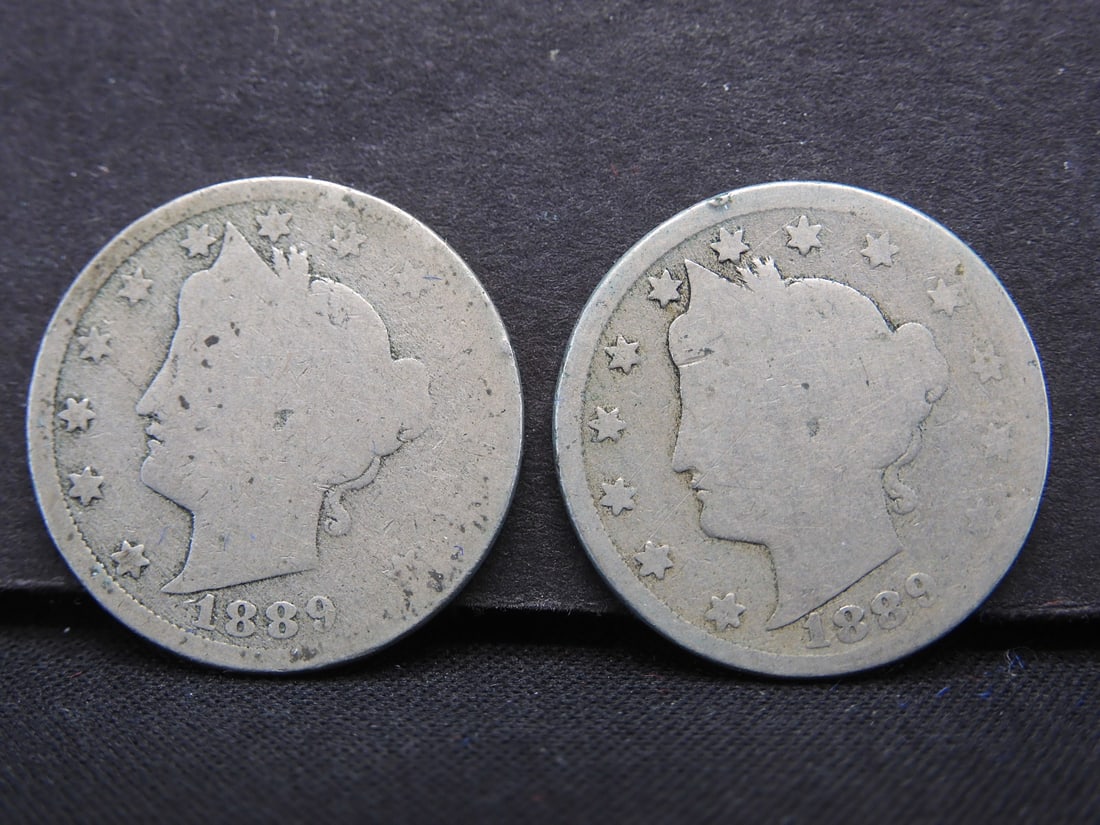 2 - 1889 Liberty Head V Nickels (1 of 2)