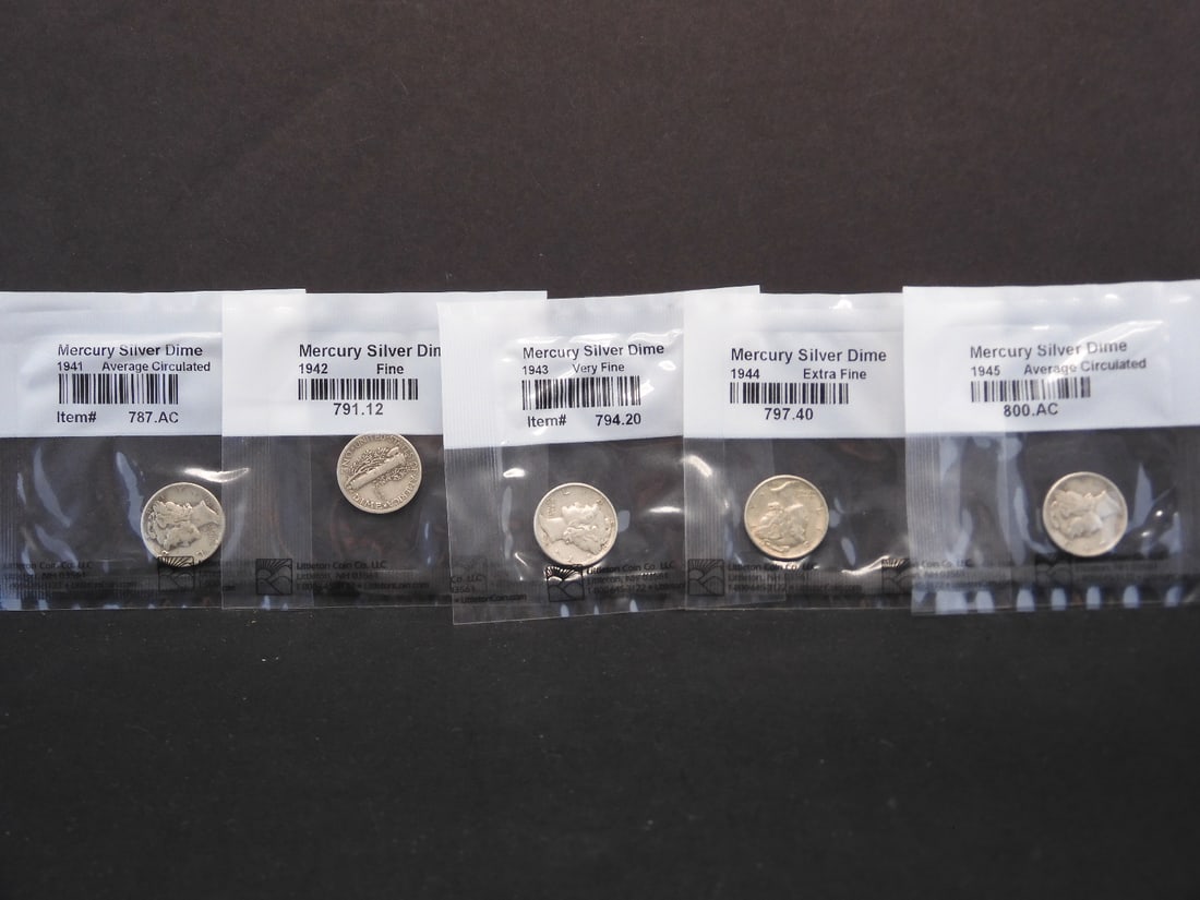 1941-1945 Silver Mercury Dimes By Littleton: 1941-1945 Silver Mercury Dimes By Littleton