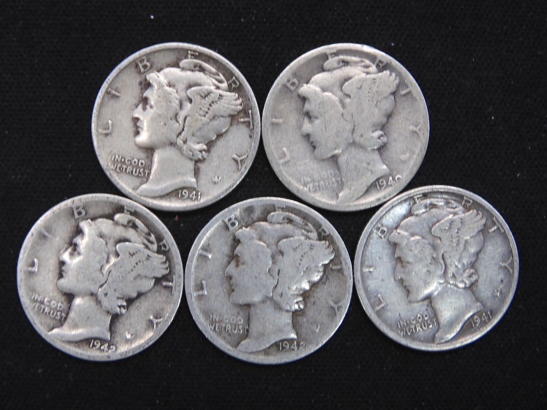 1940-P, 1941-P+D, 1942-P+D Mercury Dimes: 1940-P, 1941-P+D, 1942-P+D Mercury Dimes