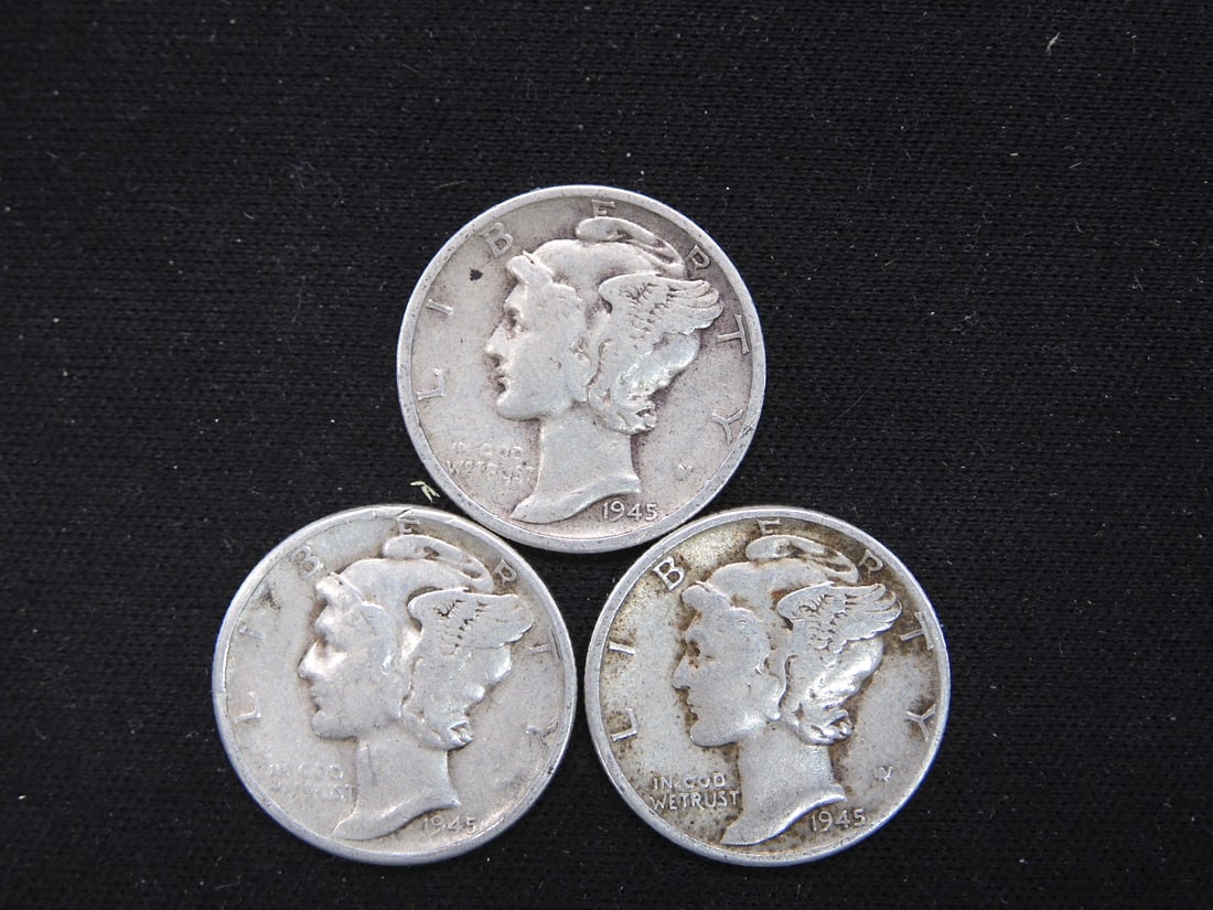 1945-P+D+S Mercury Dimes (1 of 2)