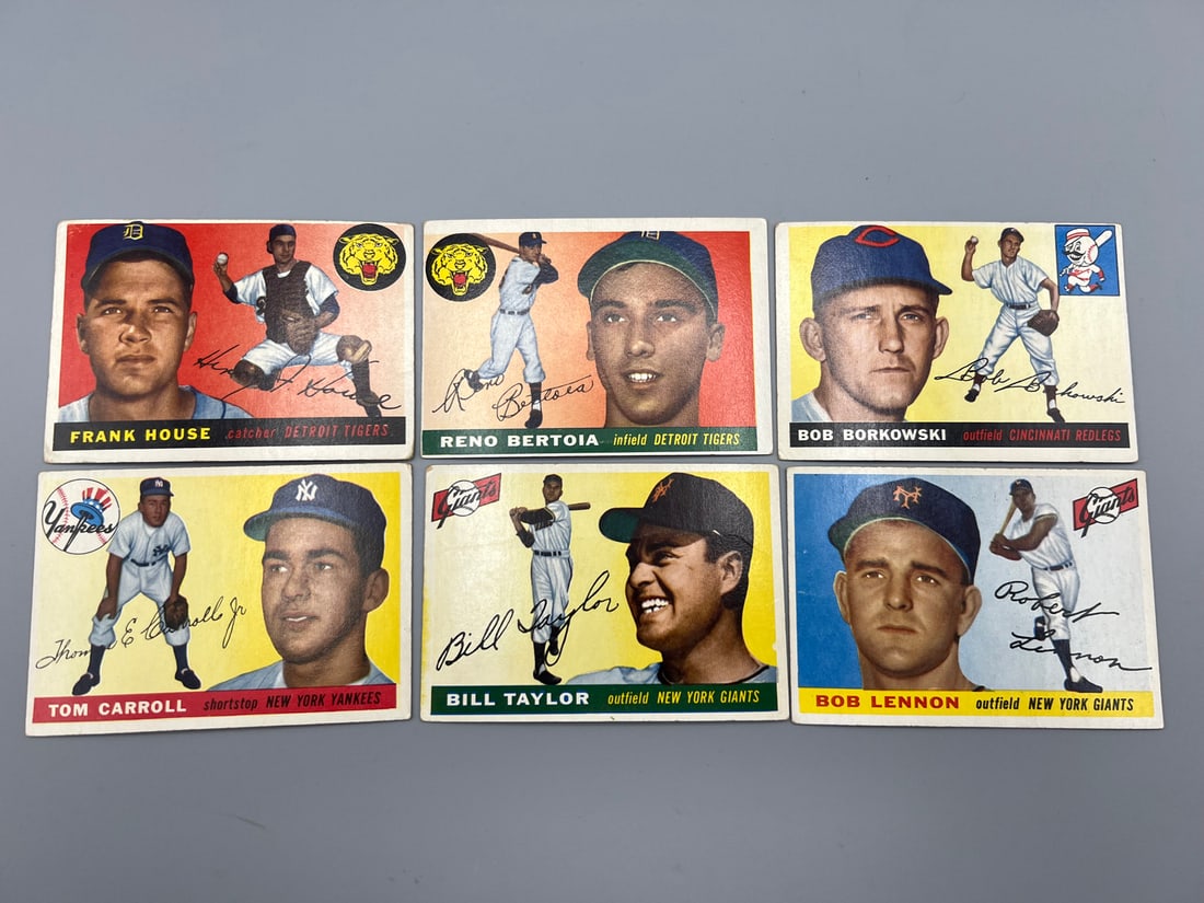 Lot of (6) 1955 Topps Baseball Cards - Varying Conditions (1 of 2)