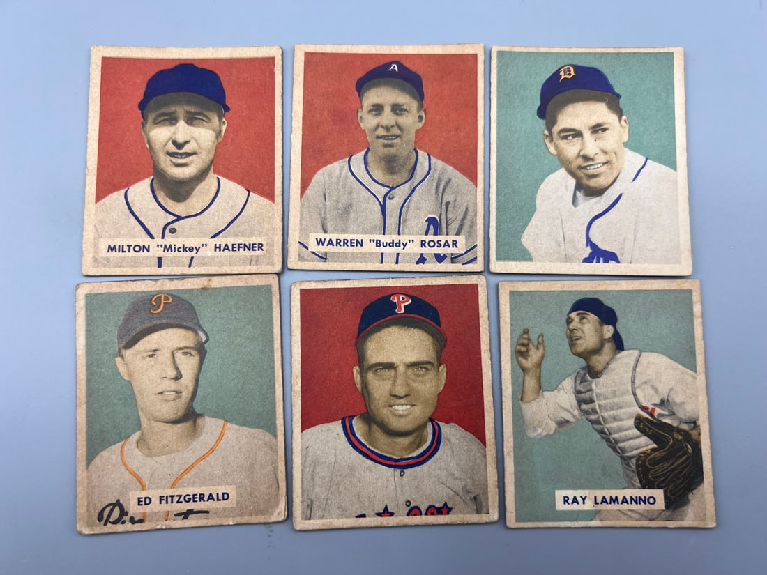 Lot of (6) 1949 Bowman Baseball Cards - Varying Conditions (1 of 2)
