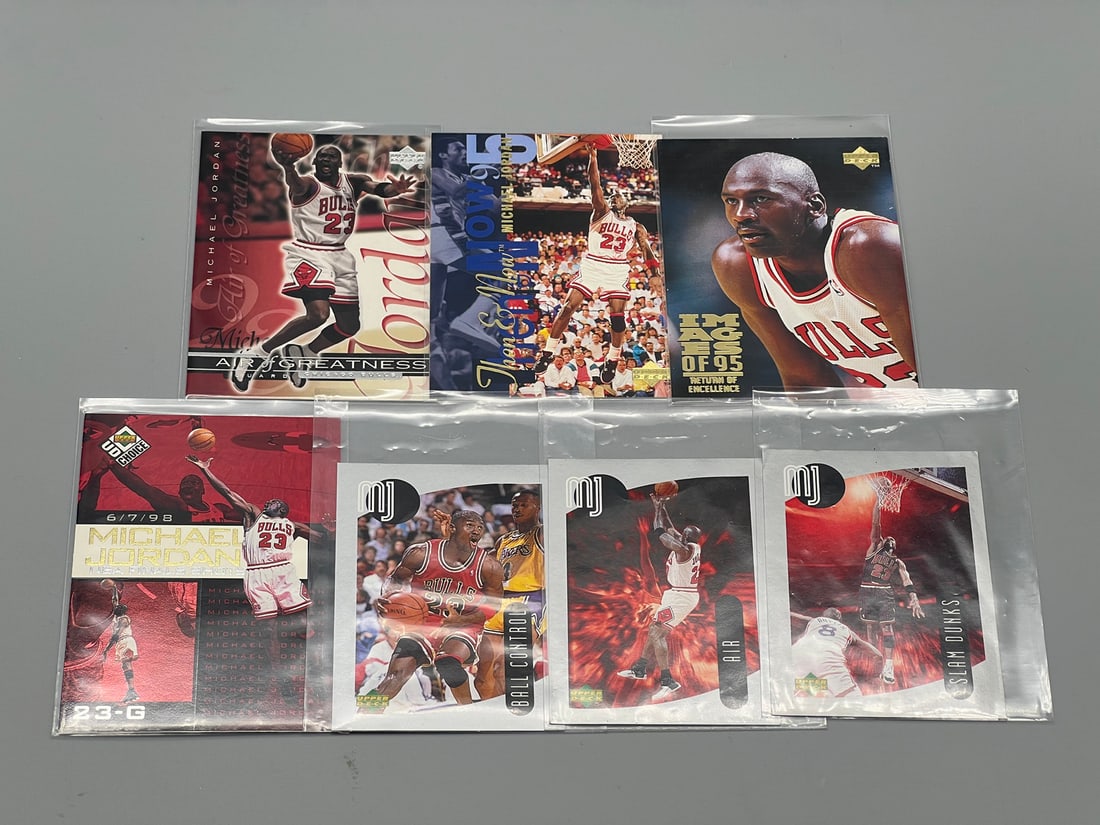 Lot of (7) Assorted Michael Jordan Basketball Cards - Varying Conditions (1 of 2)