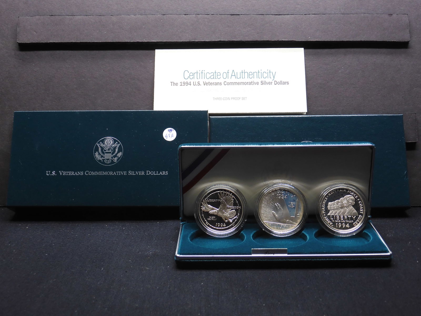 1994 P three coin US Veterans Set POW, Vietnam Vets, and Women in Military commemorative silver (1 of 4)