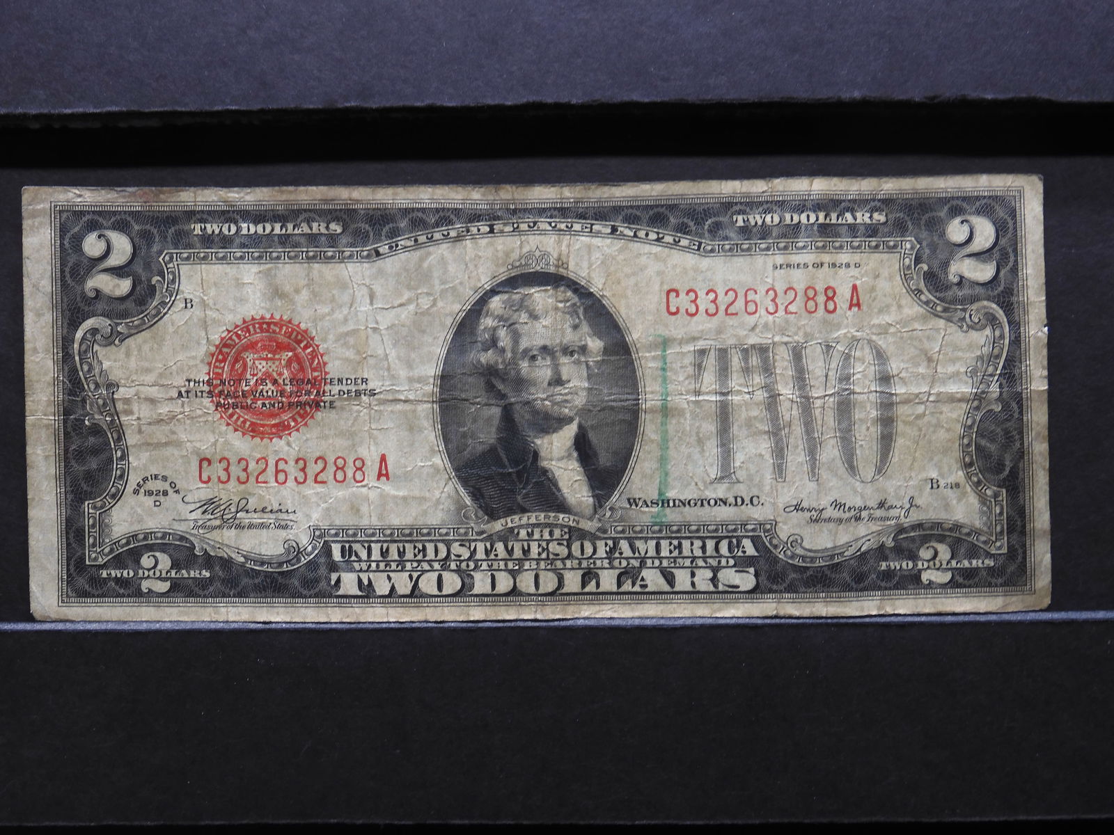 1928-D $2.00 RED SEAL Notes - First Small-Sized (1 of 3)
