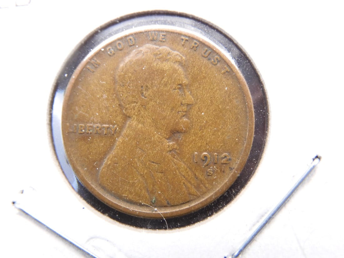 1912-S Lincoln cent, semi-key date (1 of 3)