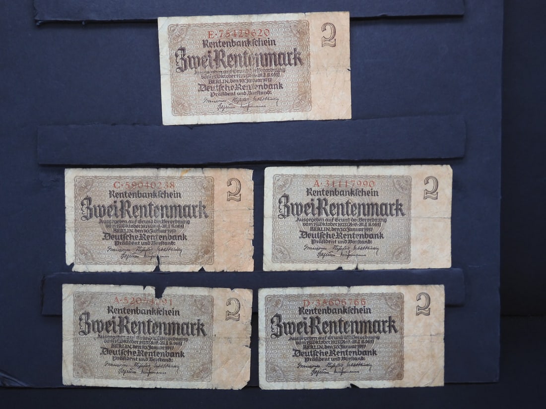 5 WWI Era German Bank Notes (1 of 7)