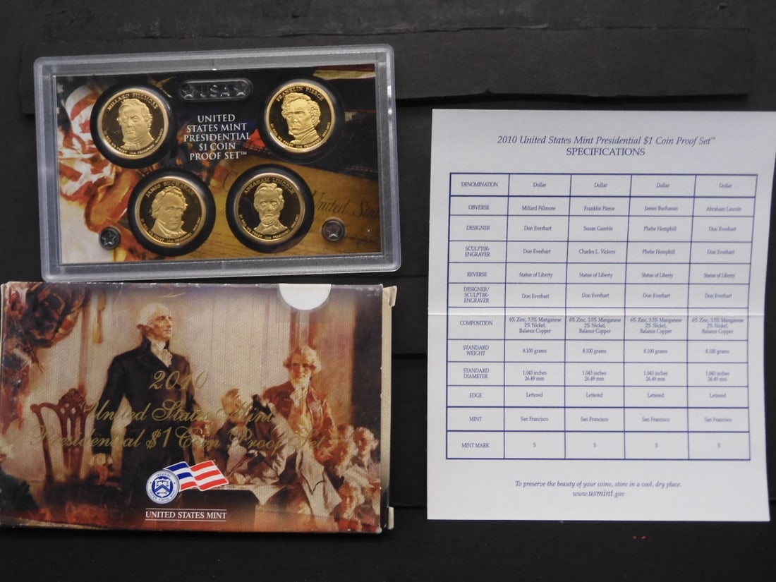 2010-S U.S. Presidential 1$ Proof Set: 2010-S U.S. Presidential 1$ Proof Set Condition YES WE SHIP ALL COINS. Pricing depends on destination, we will take the most cost effective option any where in the USA Plus insurance! We will combin