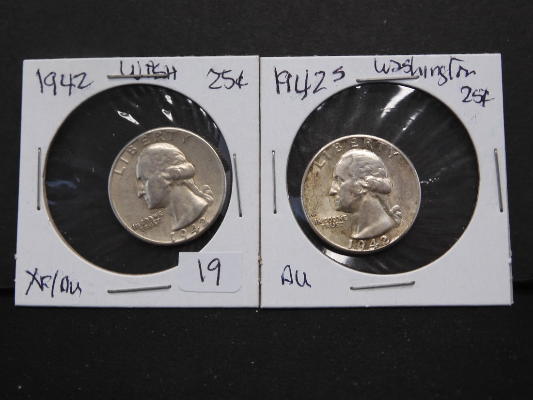 2 1942 Silver Washington Quarters (1 of 3)