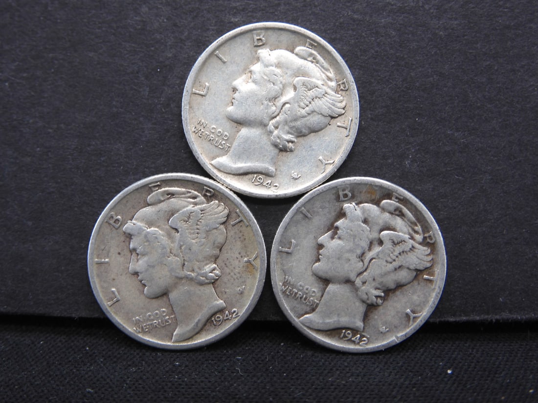 1942-P+D+S Mercury Dimes (1 of 2)