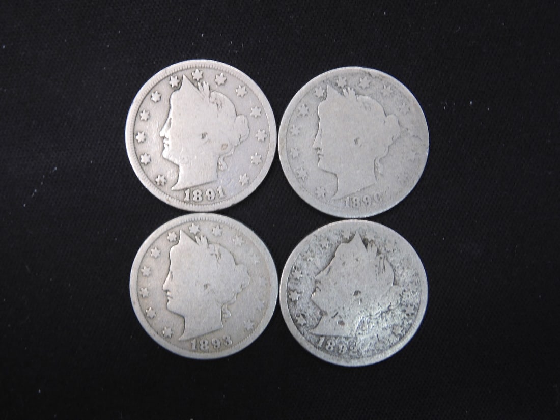 1890 1891 1892 1893 Liberty V Nickels (1 of 3)