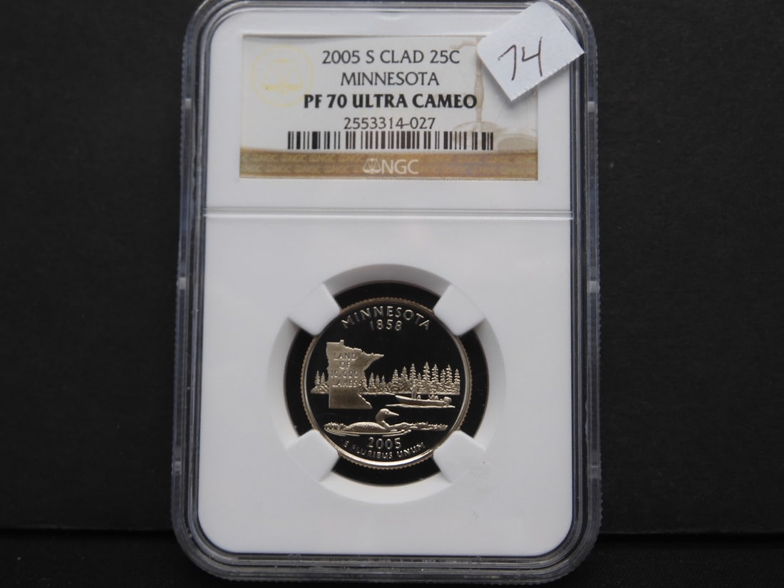 2005-S Minnesota State Quarter NGC Graded PF70 Ultra Cameo: 2005-S Minnesota State Quarter NGC Graded PF70 Ultra Cameo