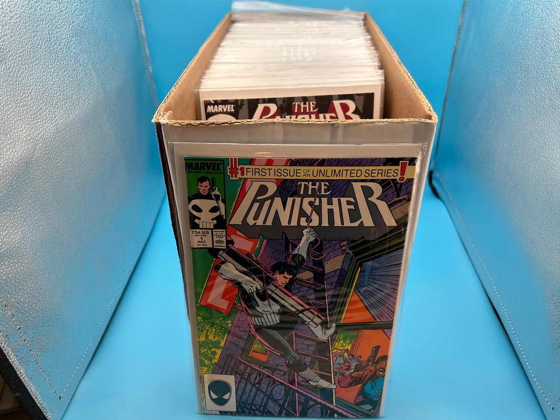 The Punisher Large Run of Unlimited Series Comics including #1 - #1-44,46-57, 60-68, 70, 72-76, 78,: The Punisher Large Run of Unlimited Series Comics including #1 - #1-44,46-57, 60-68, 70, 72-76, 78, 80-95, 97-99, 104 and Extras
