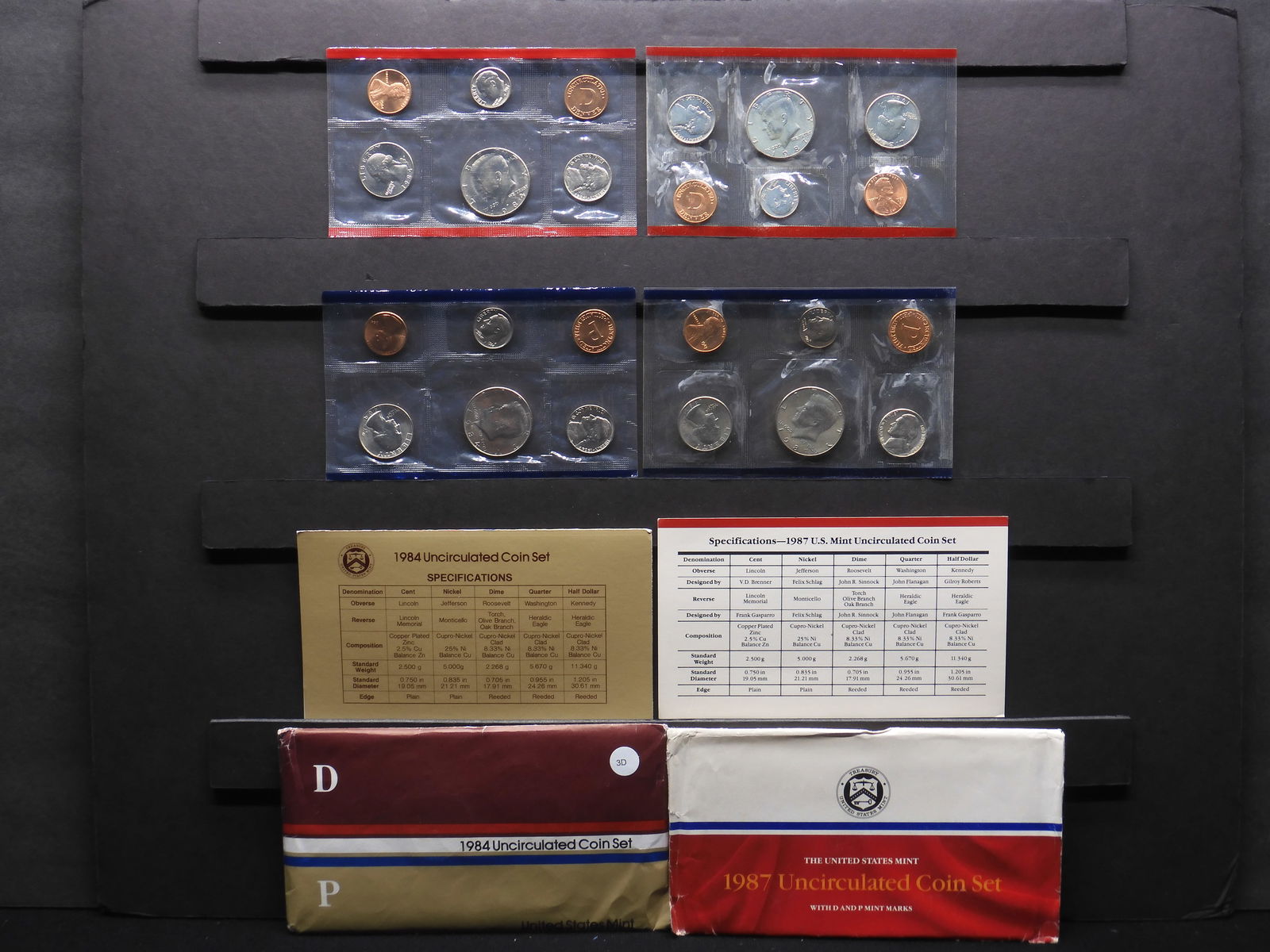 1984 P&D & 1987 P&D Uncirculated Sets - W/ Original U.S. Mint Packaging (1 of 10)