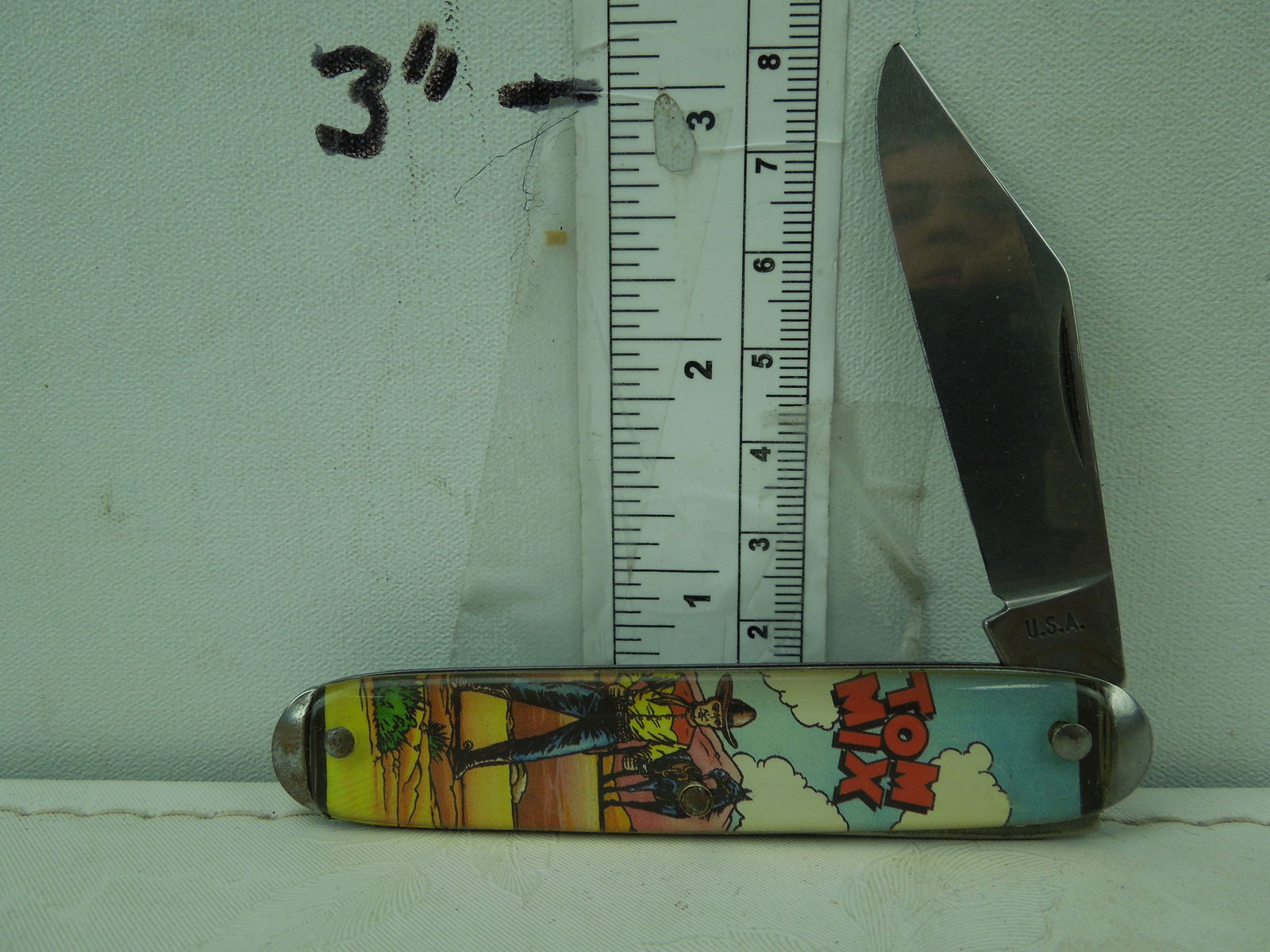 Tom Mix Single Blade 3- 1/2" Closed Knife USA (1 of 4)