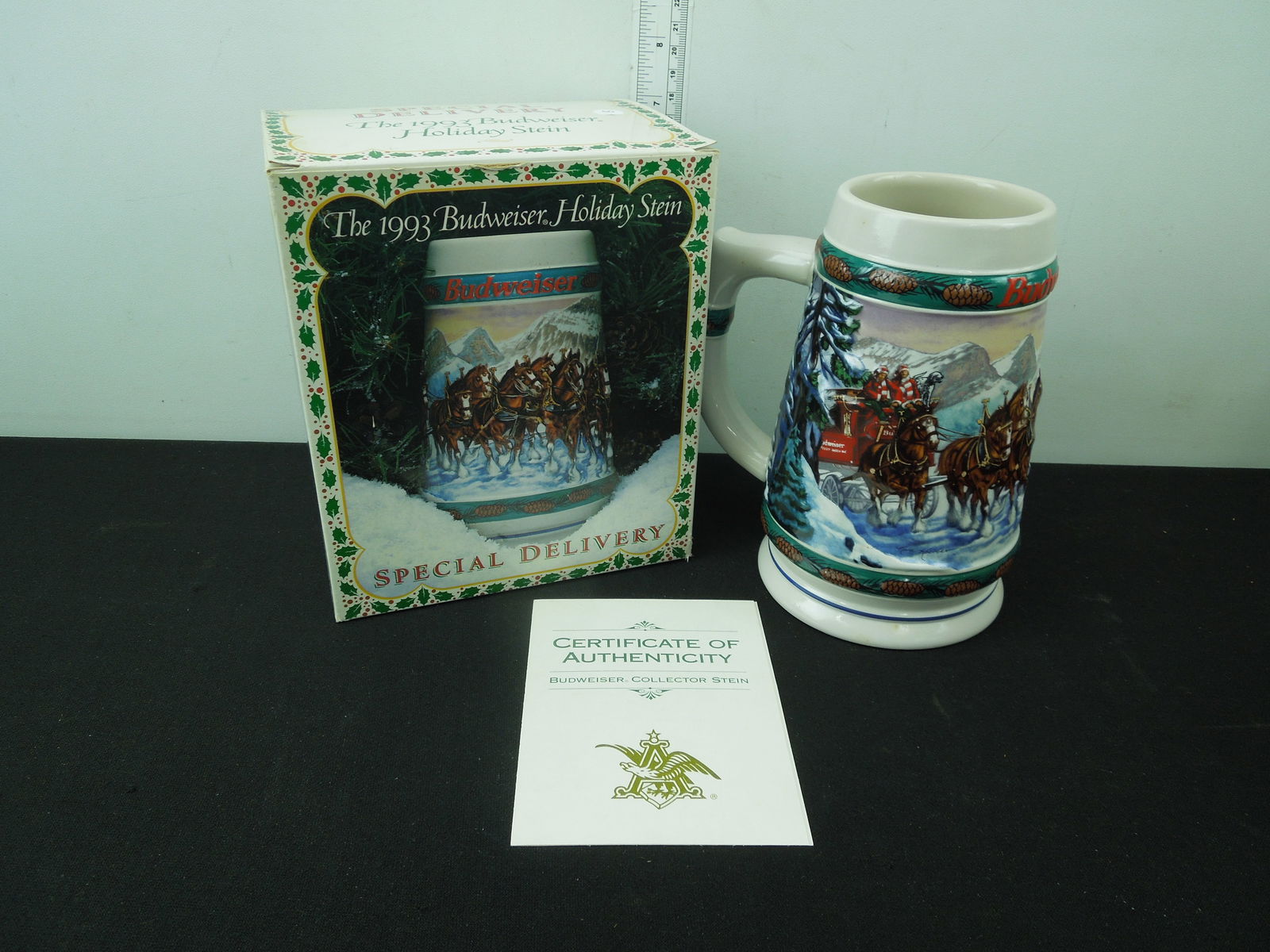 1993 Special Delivery Budweiser Holiday Stein with Box and COA (1 of 6)