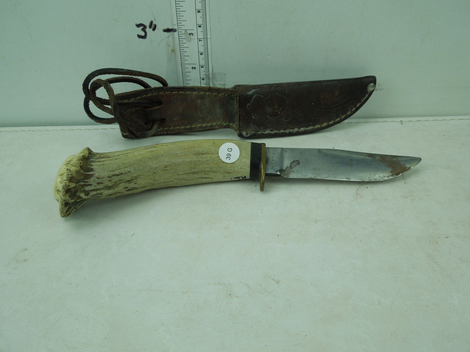 Antler Handle Knife w/ Sheath (1 of 6)