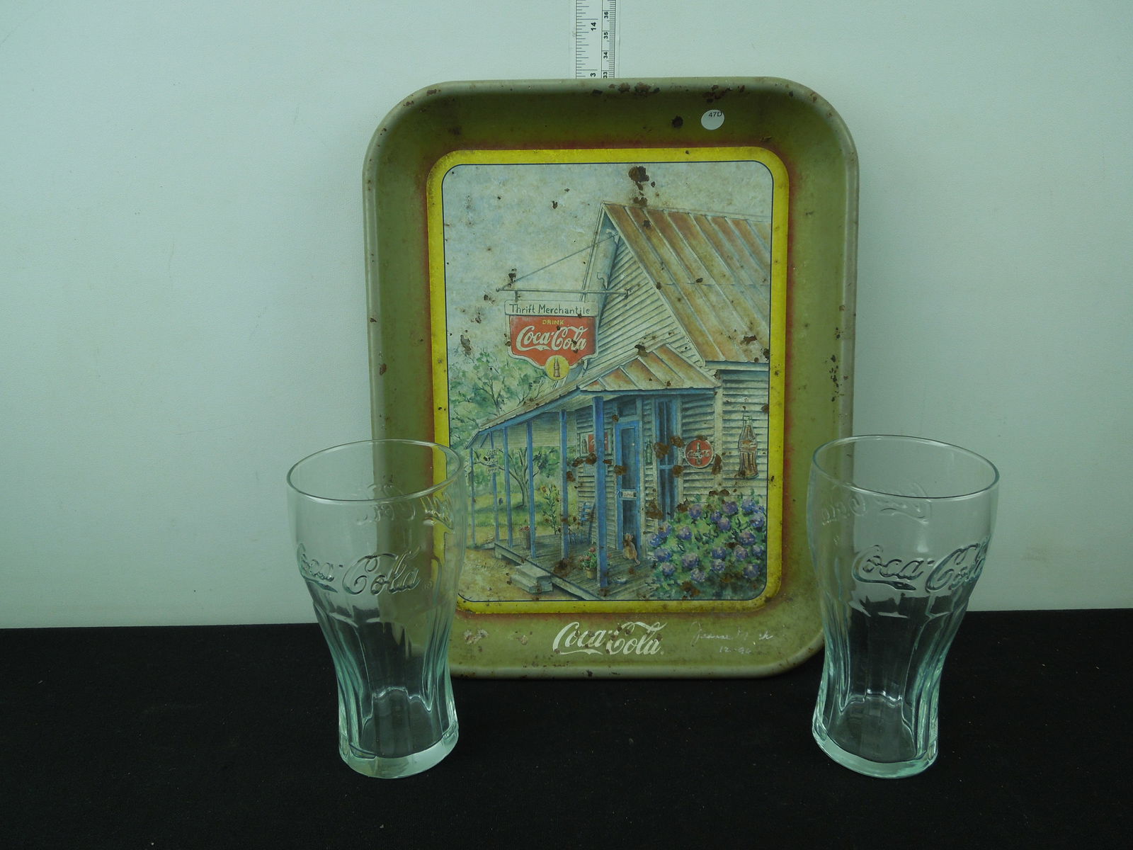 Coca-Cola Metal Tray with Two Glasses (1 of 4)